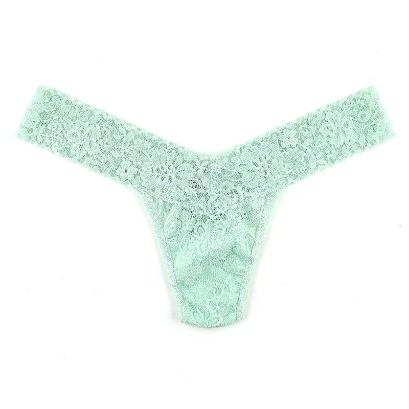 Petite Daily Lace Low Rise Thong | Cool Sage Green Full Lace Dress