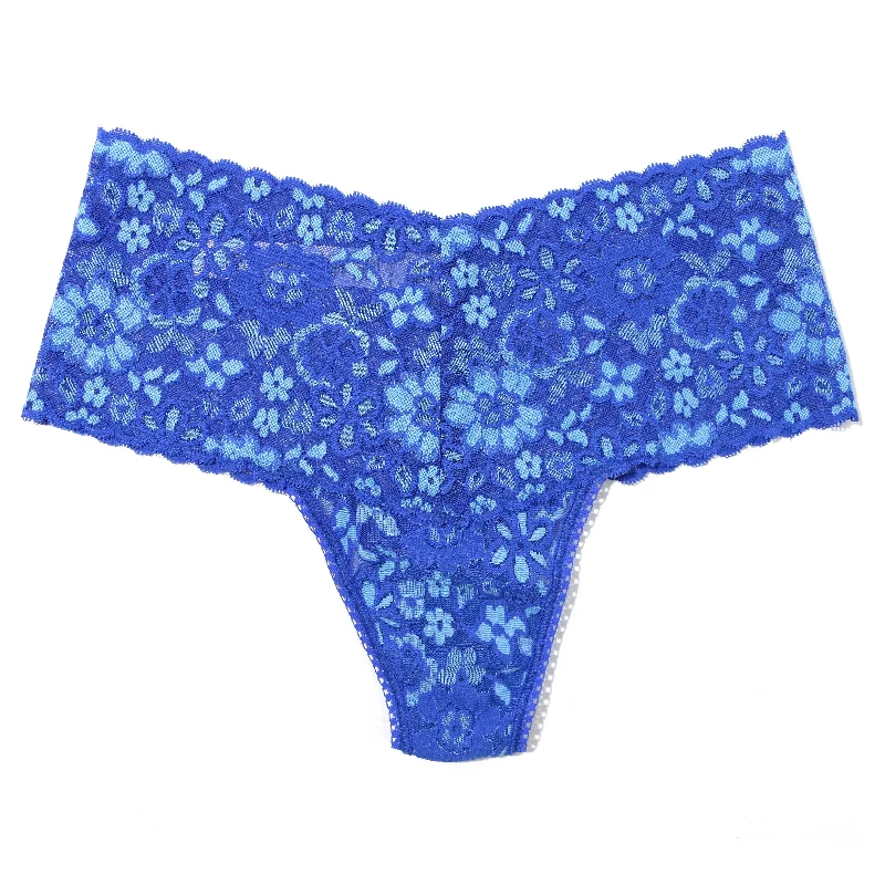 Daily Lace Retro Thong | Bring Blueberries/Butterfly Blue Vintage Lace Gown