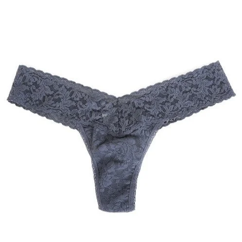 Petite Signature Lace Low Rise Thong | Nightshadow Blue Vintage Lace Dress