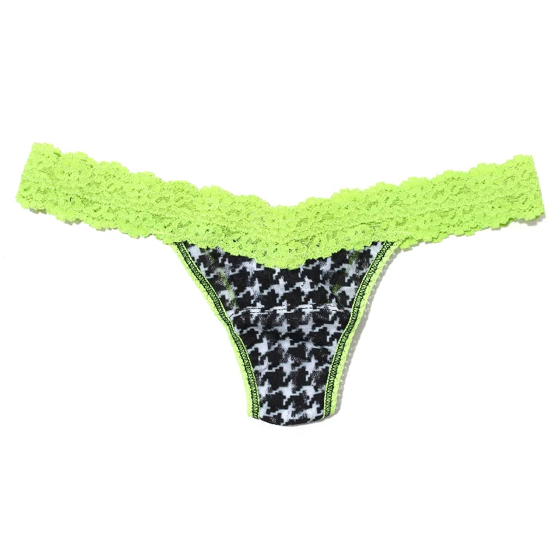 Signature Lace Low Rise Thong | Houndstooth/ Lime Lace Dress Formal