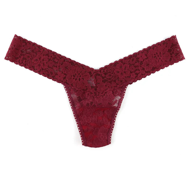 Petite Daily Lace Low Rise Thong | Lipstick Red Lace Evening Gown