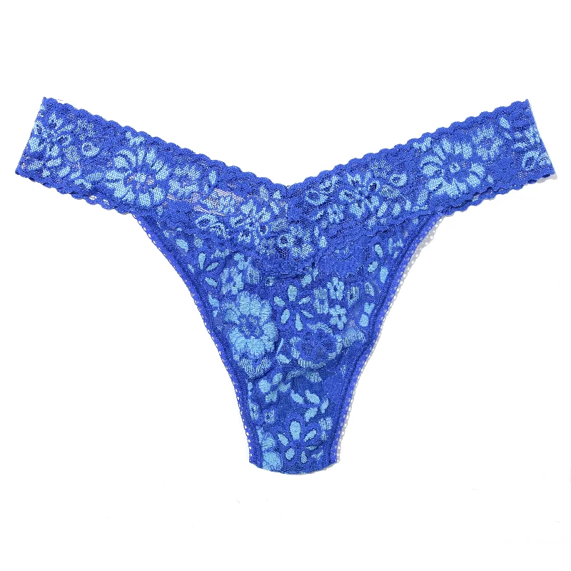 Daily Lace Original Rise Thong | Bring Blueberries/Butterfly Blue Lace Dress Glow