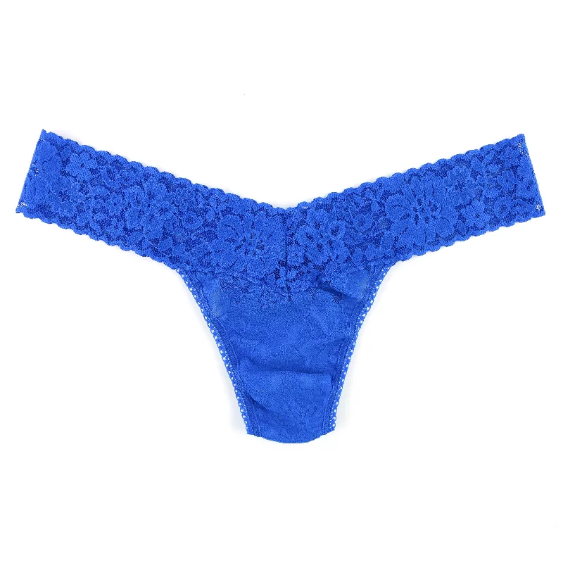 Petite Daily Lace Low Rise Thong | Bold Blue Lace Dress Appeal