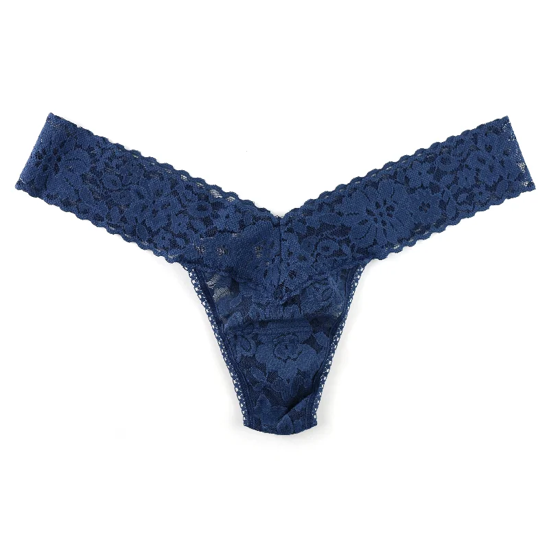 Daily Lace Low Rise Thong | Nightshade (Blue) Lace Dress Layers