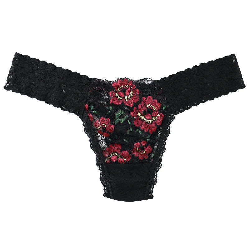 Signature Lace Low Rise Thong | Black Multi Modern Lace Dress