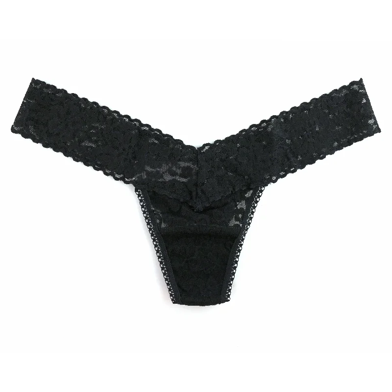 Daily Lace Low Rise Thong | Black Simple Lace Gown