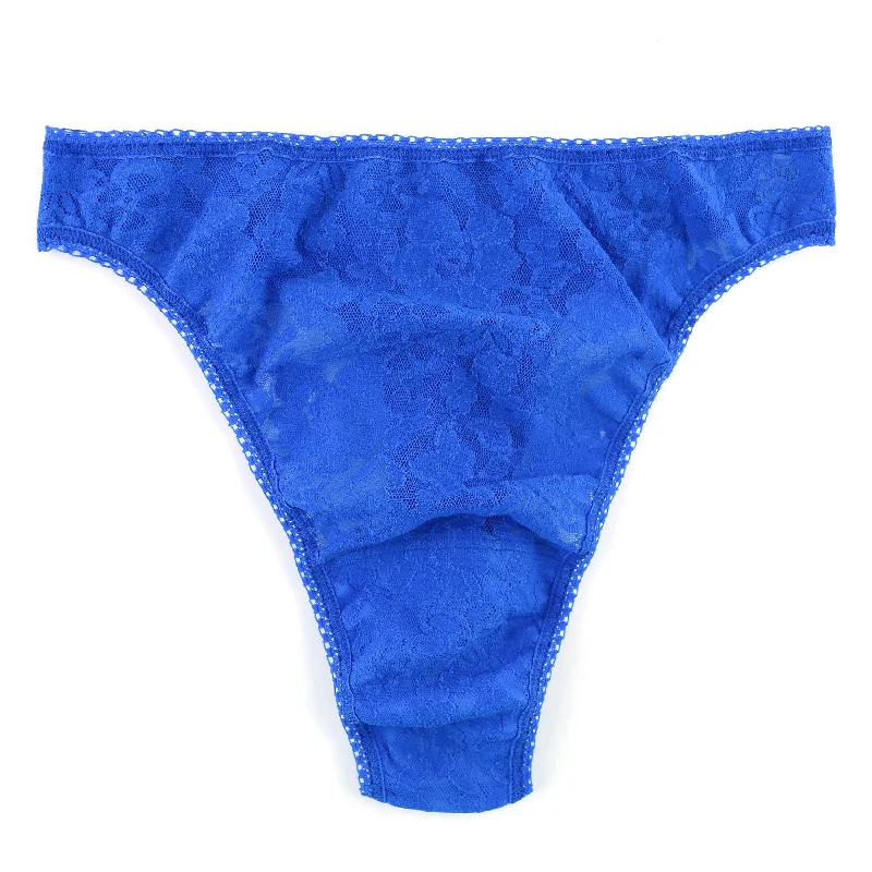 Daily Lace High-Cut Thong | Bold Blue Lace Dress Summer