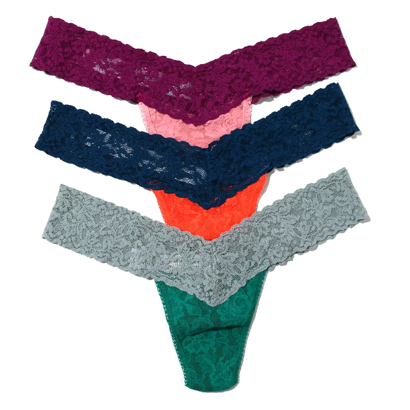 3-Pack Signature Lace Low Rise Thongs | Plbo/Taox/Sjsa Lace Dress Vibe