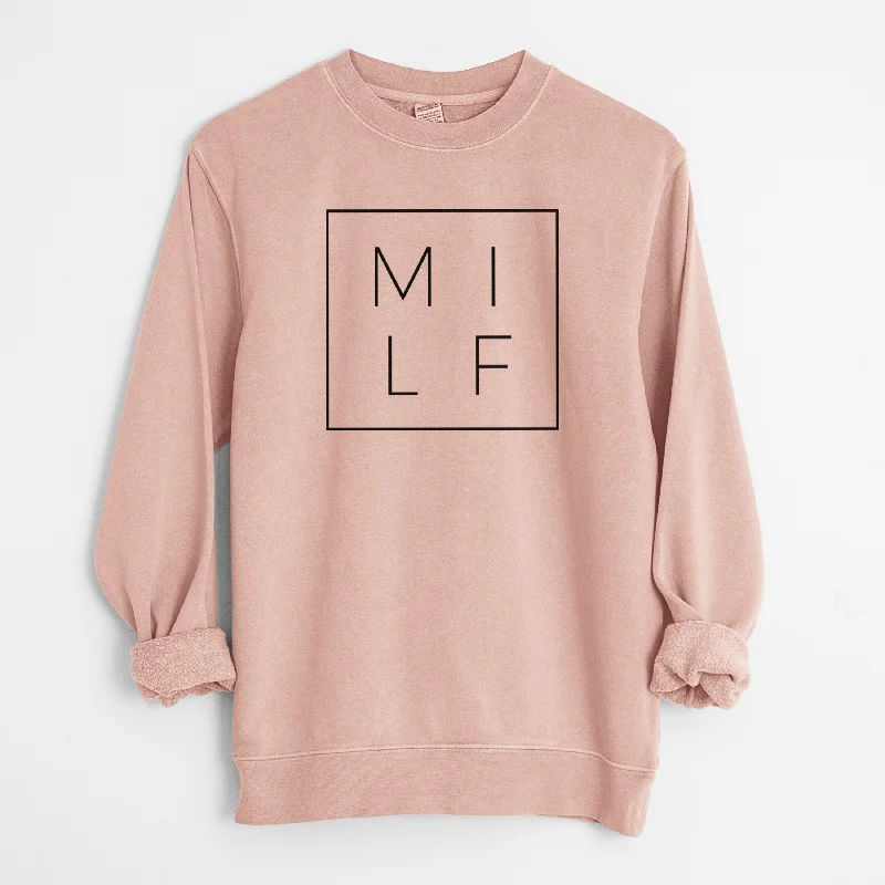 Milf Boxed - Unisex Pigment Dyed Crew Sweatshirt Comfortable Women’s Hoodies