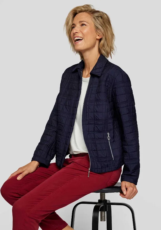 Rabe Stitch Detail Lightweight Jacket, Navy Women's minimalist jackets