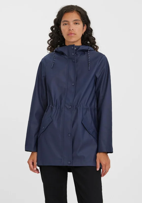 Vero Moda Lou Coated Short Jacket, Navy Women's stylish jackets