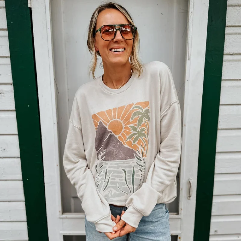 Neutral Island Scene Sweatshirt High-neck Sweatshirt Hoodie