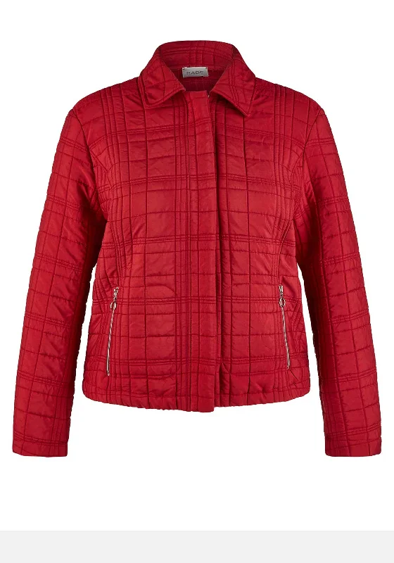 Rabe Stitch Detail Lightweight Jacket, Dark Red Women's sporty jackets