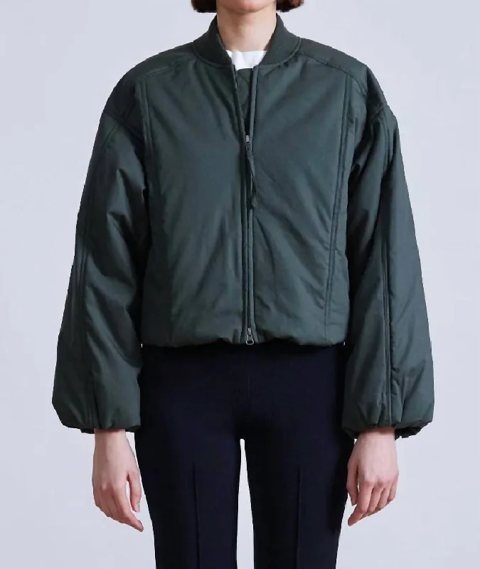 Esteria Bomber Jacket In Loden Green Women's summer jackets