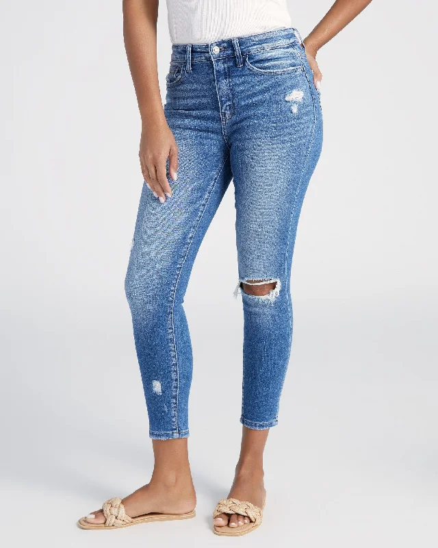 Distressed Vintage Crop Skinny Jeans