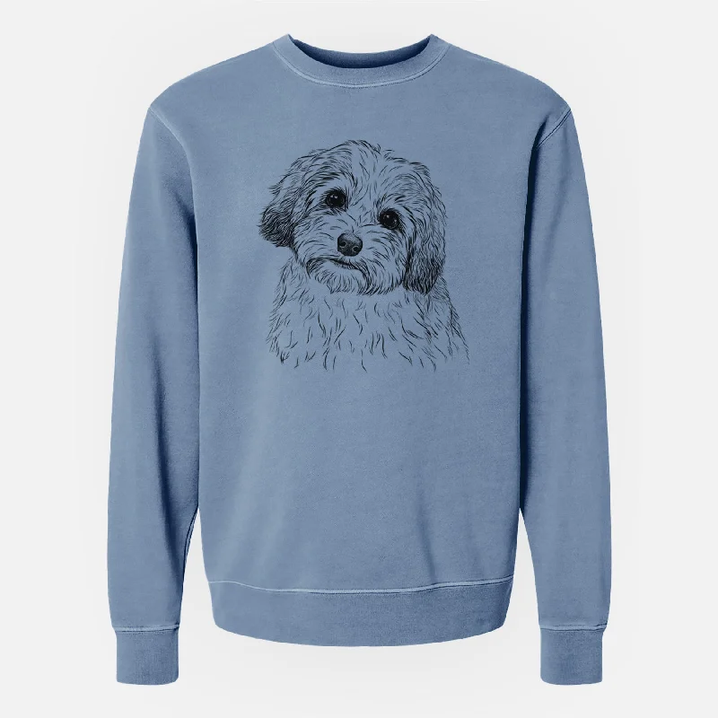 Bare Henry the Havanese - Unisex Pigment Dyed Crew Sweatshirt Loose Fit Hoodie Sweatshirt