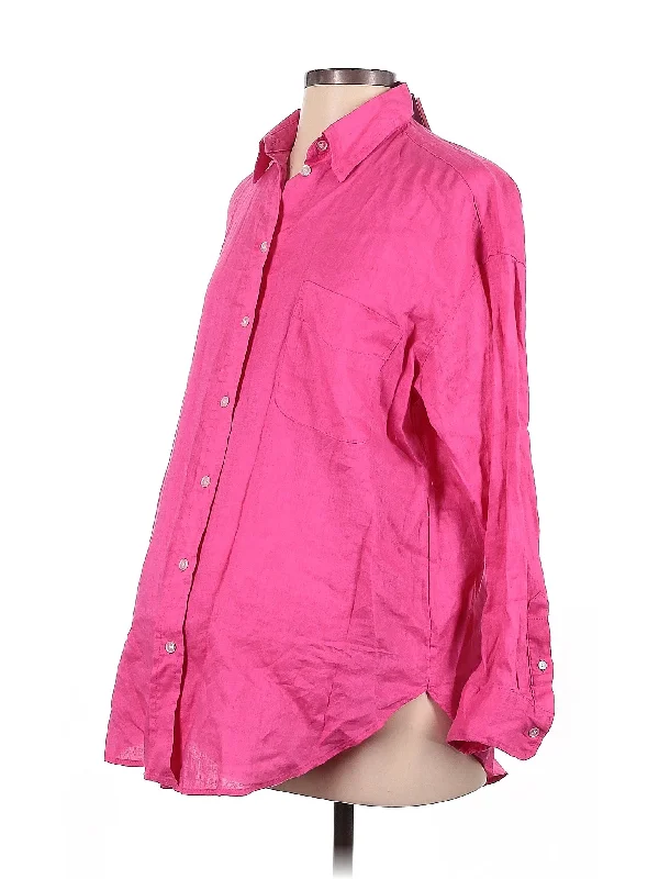 3/4 Sleeve Button Down Shirt Women’s Hoodie with Logo