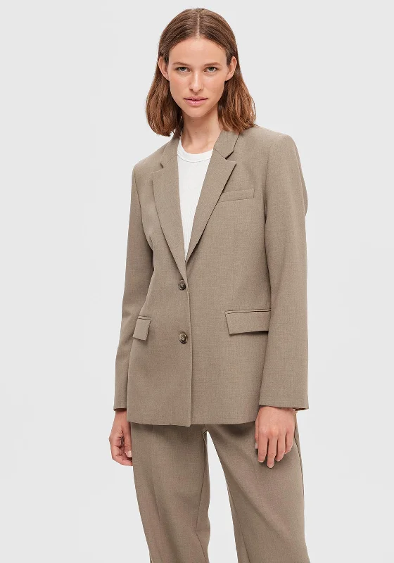 Selected Femme Rita Classic Blazer, Camel Women's reversible jackets