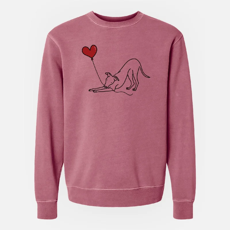 Whippet Heart String - Unisex Pigment Dyed Crew Sweatshirt Hoodie Sweatshirt Fashion