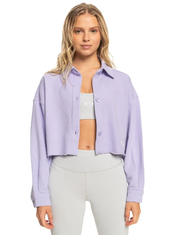 Cropped Shacket - Lavender Women's lined jackets