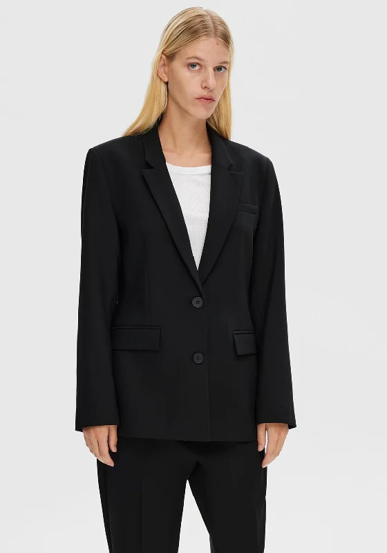 Selected Femme Rita Classic Blazer, Black Women's reflective jackets