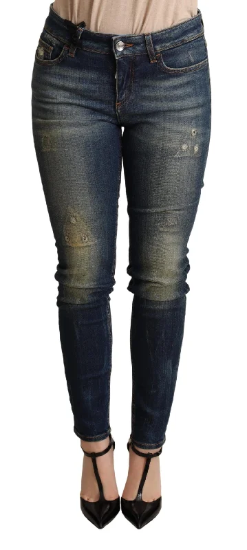 Elegant Slim-fit Dark Blue Skinny Jeans