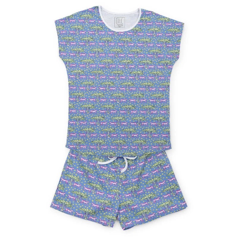 Riley Women's Pajama Short Set - Royal Safari Cute pajama sets