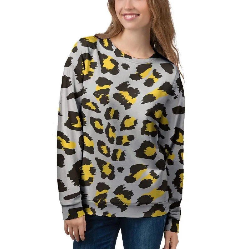 Grey Leopard Women's Sweatshirt Anti-pilling sweaters