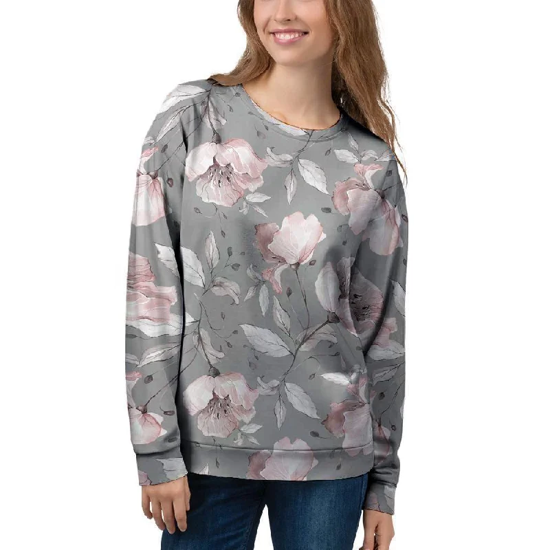 Grey Vintage Floral Print Women's Sweatshirt Levi's sweaters