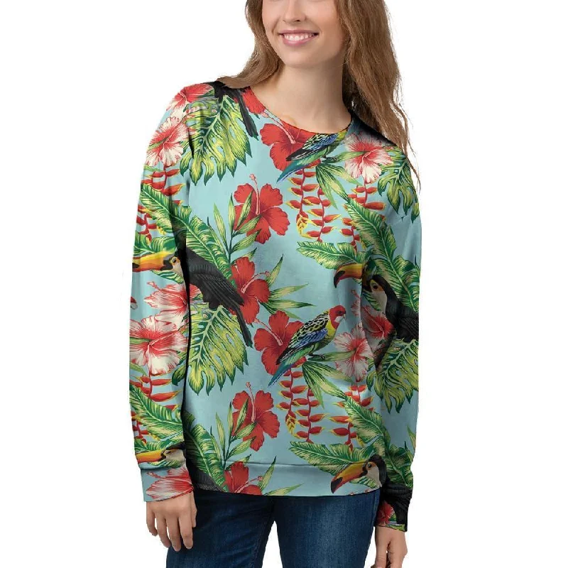 Hawaiian Bird Floral Print Women's Sweatshirt Classic sweaters