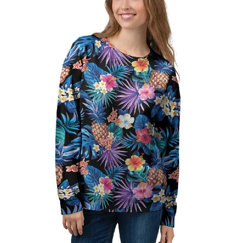 Hawaiian Floral Pineapple Print Women's Sweatshirt Streetwear sweaters