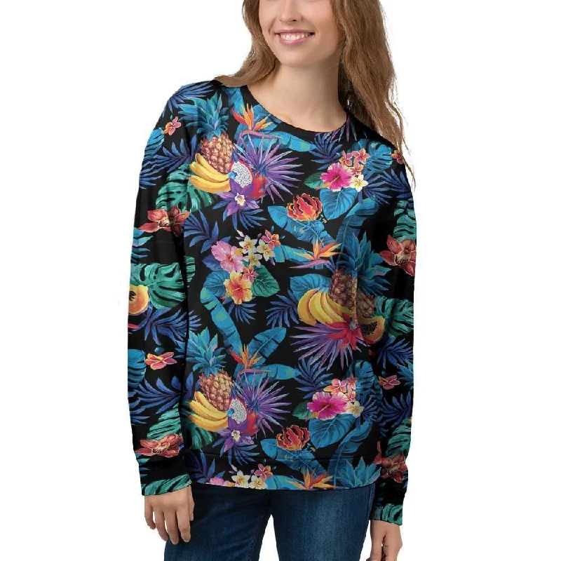 Hawaiian Fruit Tropical Print Women's Sweatshirt Elegant sweaters