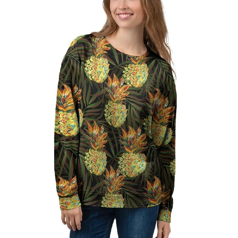 Hawaiian Golden Pineapple Edm Print Women's Sweatshirt Travel-friendly sweaters