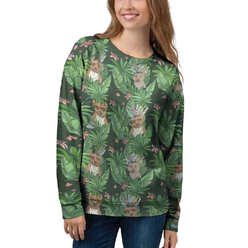 Hawaiian Tropical Pitbull Women's Sweatshirt Winter sweaters