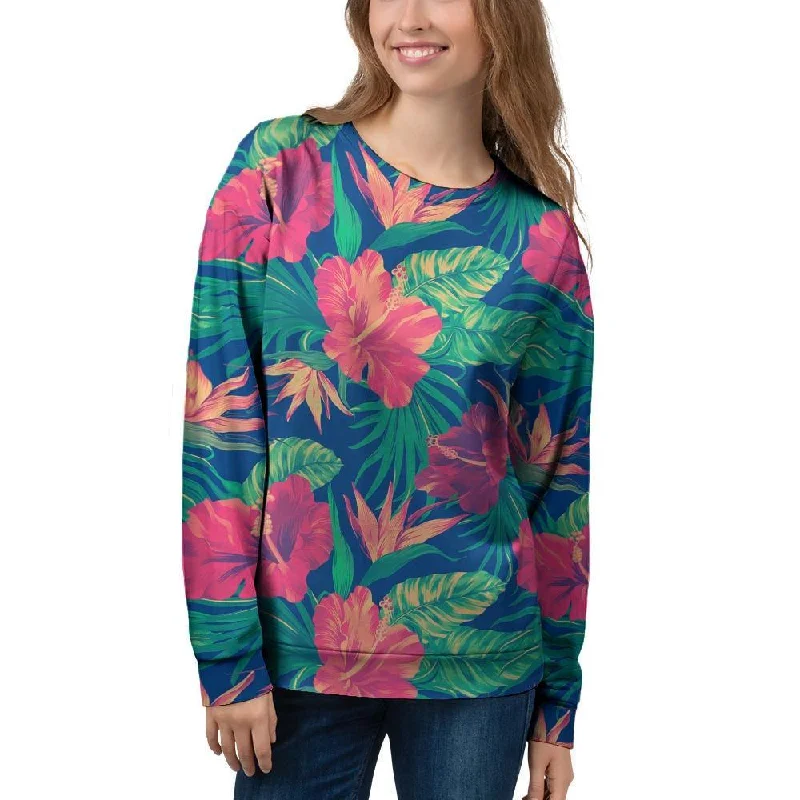 Hibiscus Hawaiian Flower Print Women's Sweatshirt Cashmere sweaters