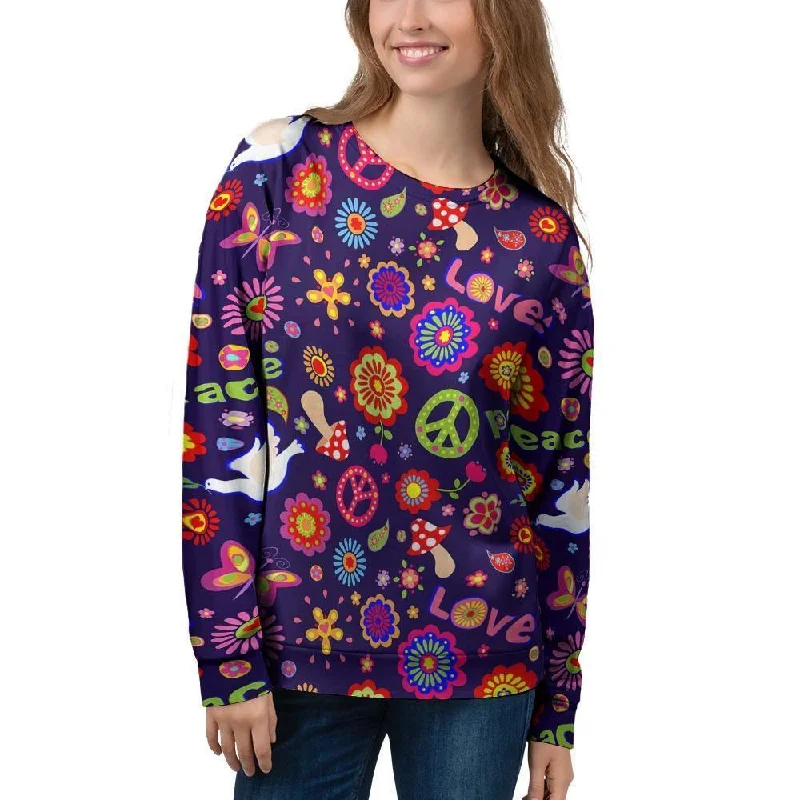 Hippie Floral Women's Sweatshirt Trendy oversized sweaters