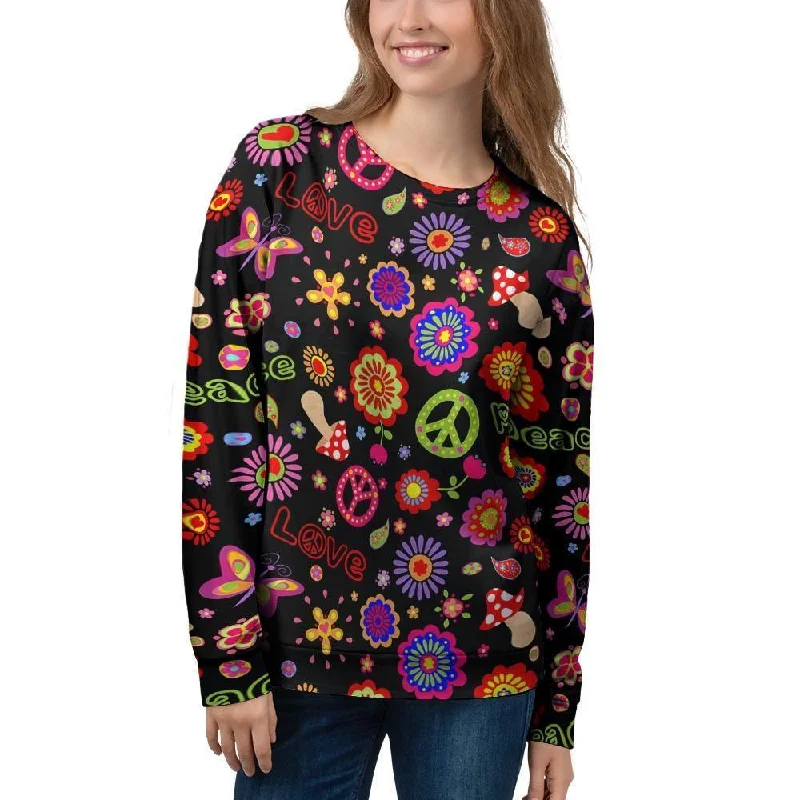 Hippie Peace Print Women's Sweatshirt Best sweaters for travel