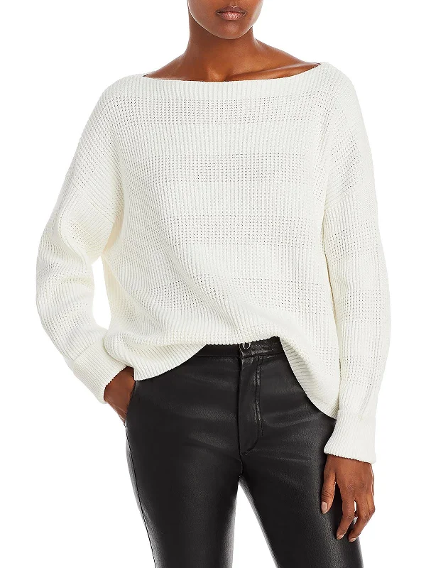 Womens Textured Boat Neck Pullover Sweater Discounted sweaters