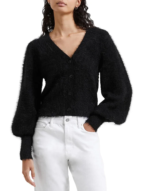 Womens Textured Fluffy Cardigan Sweater Best sweaters for work