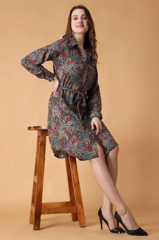 Multicolored Small Floral Printed Buttoned Dress Revolve mini dresses