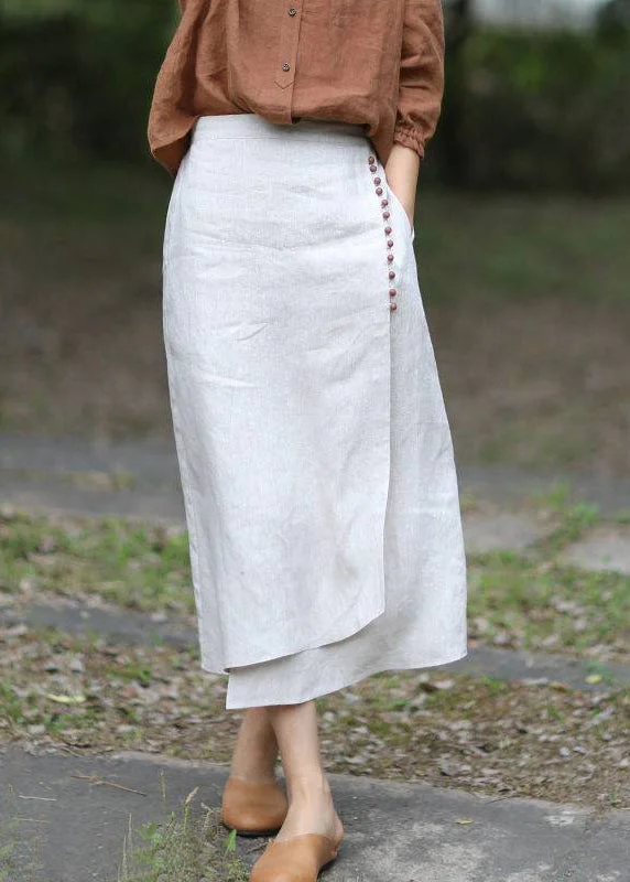 Boutique White asymmetrical design elastic waist A Line Skirts Spring Sequin unclassified skirts