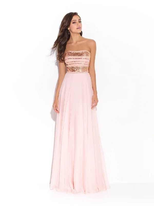 Madison James 17-259 Strapless Sequin Embellished Chiffon Gown Best party dresses for tall women