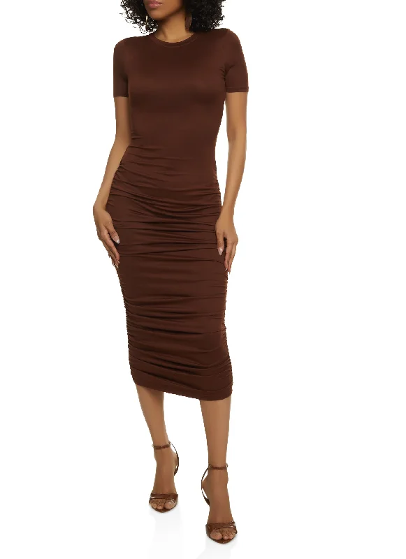 Ruched T Shirt Midi Dress Flattering midi dresses for all body types