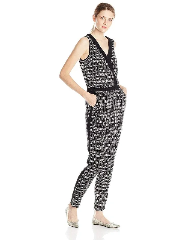 Adrianna Papell - Sleeveless V-Neck Print Jumpsuit 16PD10320SC Preppy unclassified dresses