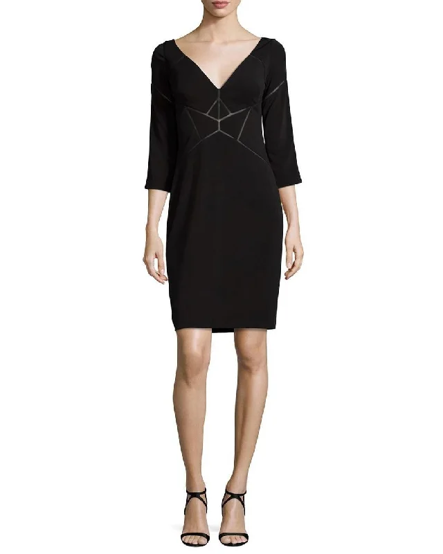 Aidan Mattox - MD1E200249SC V-Neck Jersey Sheath Dress Unique unclassified dresses