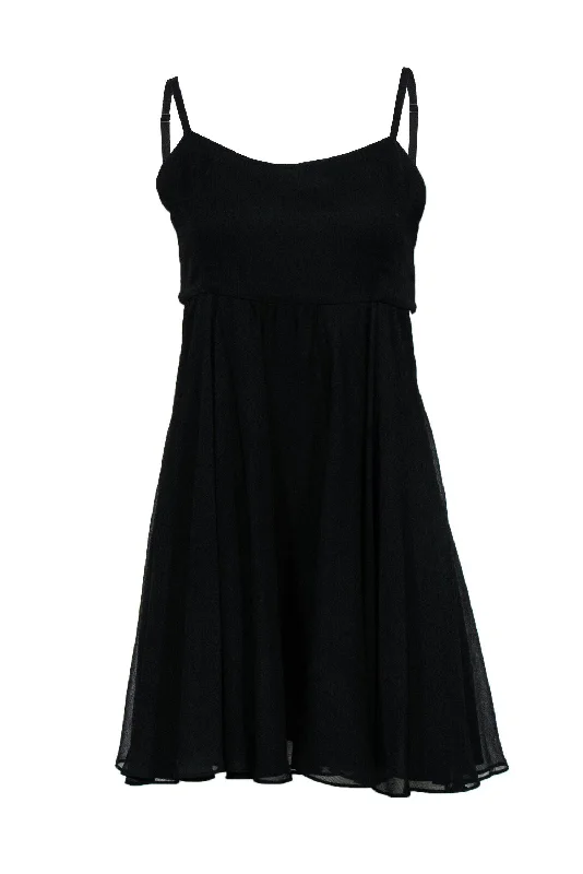 Alice & Olivia - Black Strappy A-Line Dress w/ Side Cutouts Sz 8 Color block unclassified dresses