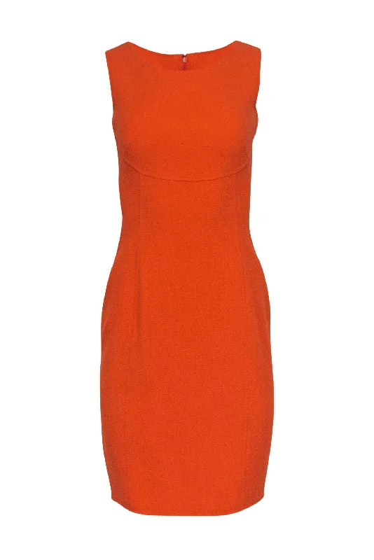 Armani Collezioni - Bright Orange Textured Wool Sheath Dress Sz 2 Sexy unclassified dresses