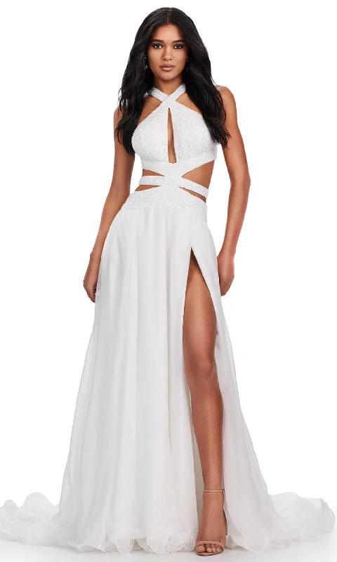 Ashley Lauren 11504 - Cutout Halter Prom Dress Beach unclassified dresses