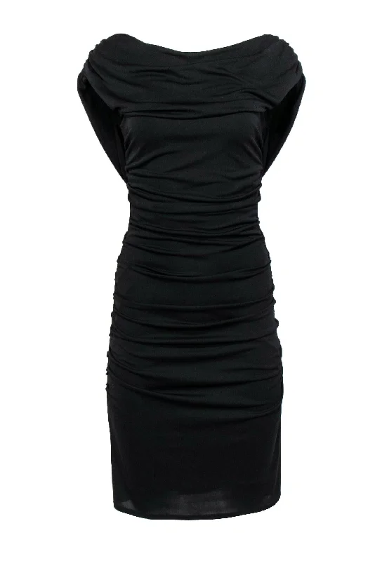 BCBG Max Azria - Black Sleeveless Draped Dress Sz S Long sleeve unclassified dresses