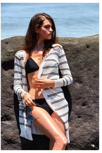 Black and White Stripes Beach Dress Luxury unclassified dresses